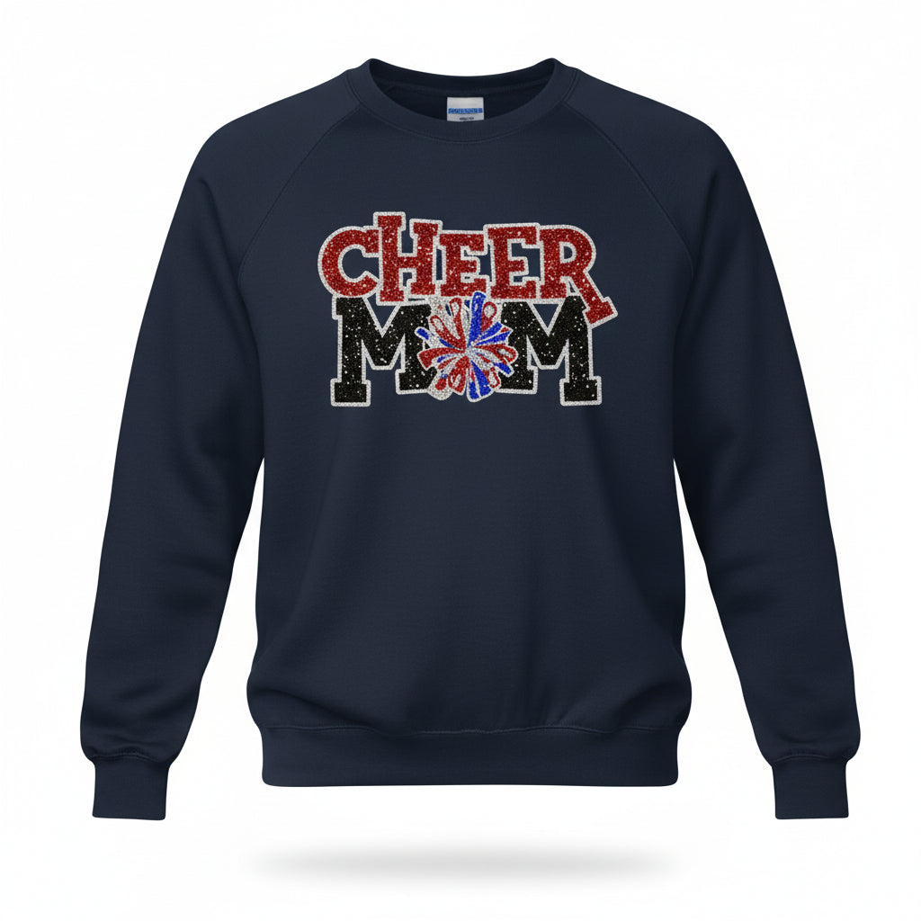Cheer Mom Glitter Varsity Sweatshirt – Game Day Spirit Wear