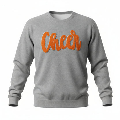 Cheer Chenille Patch Hoodie or Crew – Varsity Game Day Sweatshirt