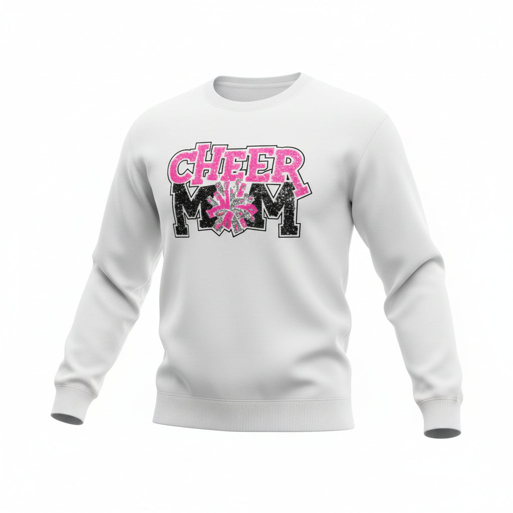 Cheer Mom Glitter Varsity Sweatshirt – Game Day Spirit Wear