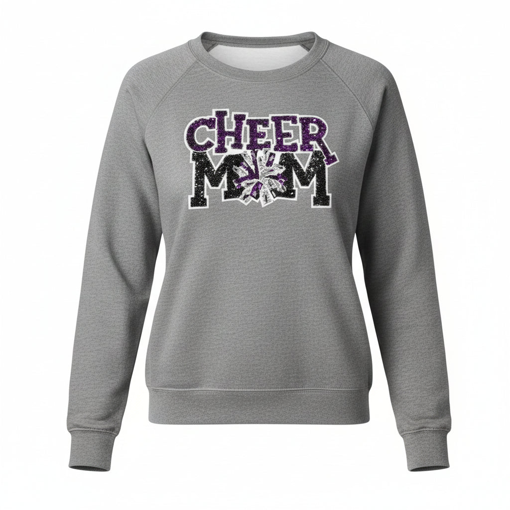 Cheer Mom Glitter Varsity Sweatshirt – Game Day Spirit Wear