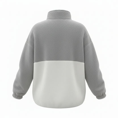 Two-Tone Cheer Embroidered Sherpa Button  Fleece