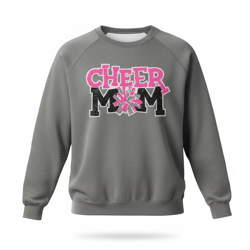 Cheer Mom Glitter Varsity Sweatshirt – Game Day Spirit Wear