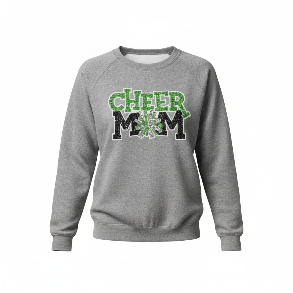 Cheer Mom Glitter Varsity Sweatshirt – Game Day Spirit Wear