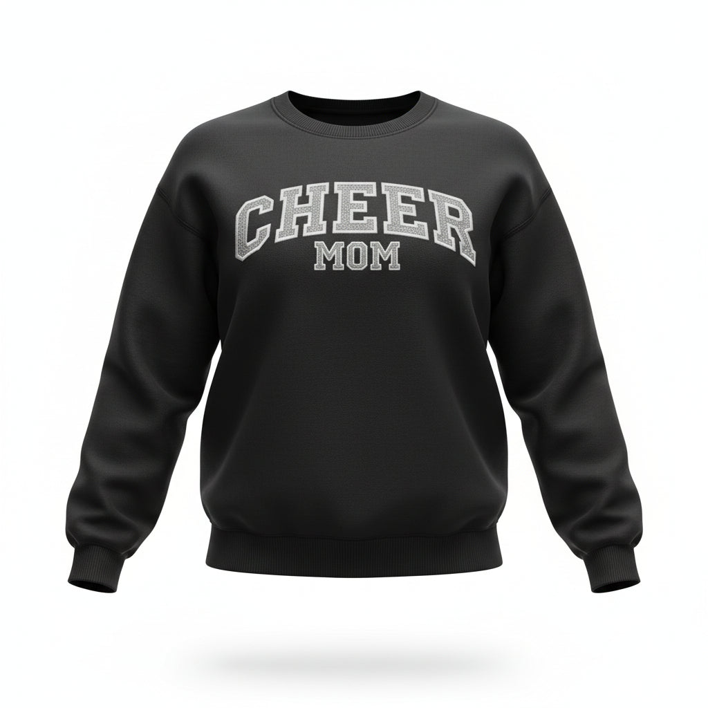 Custom Cheer Mom Sweatshirt – Personalized Cheer Mom, Aunt, Grandma Crewneck – School Cheer Family Spirit Wear