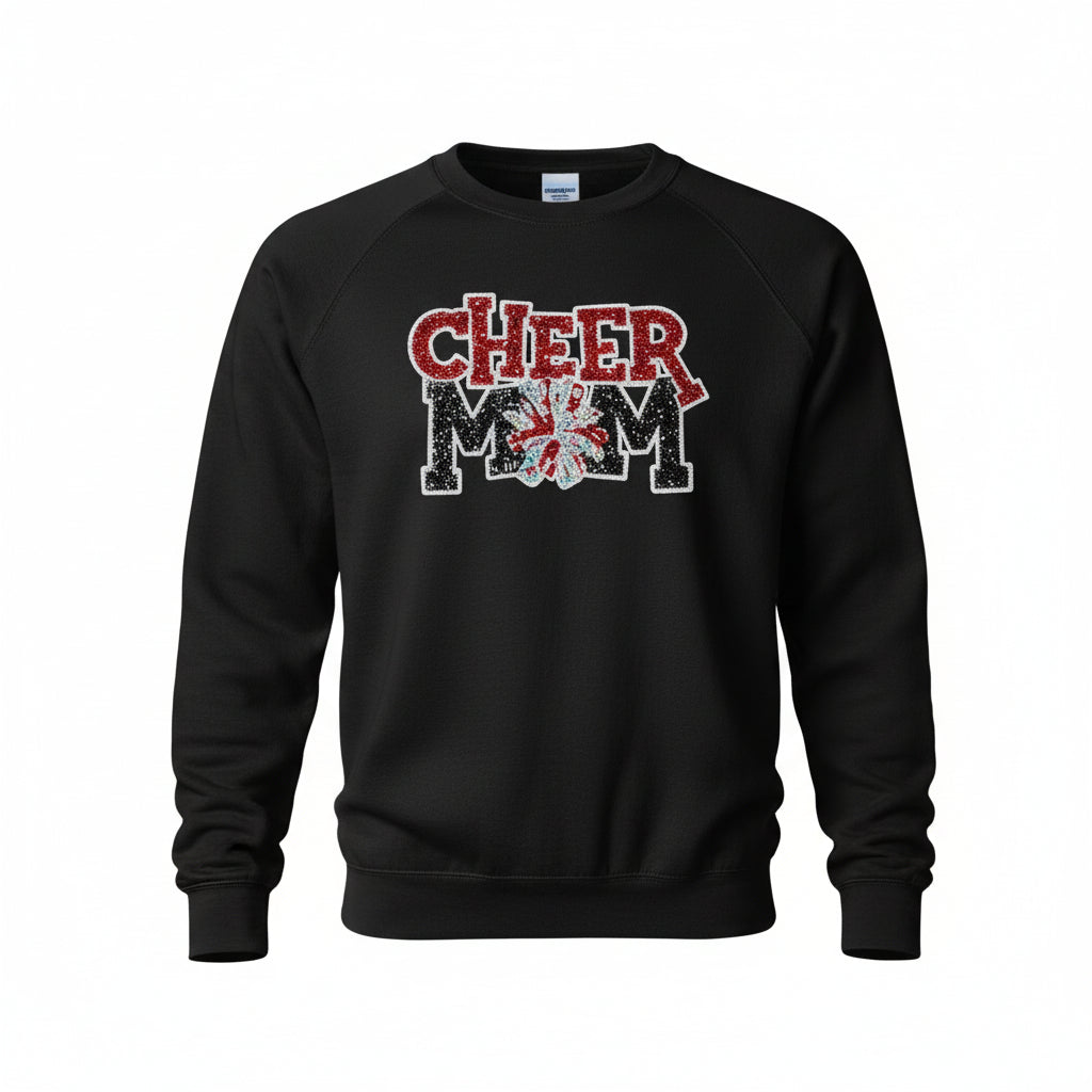 Cheer Mom Glitter Varsity Sweatshirt – Game Day Spirit Wear
