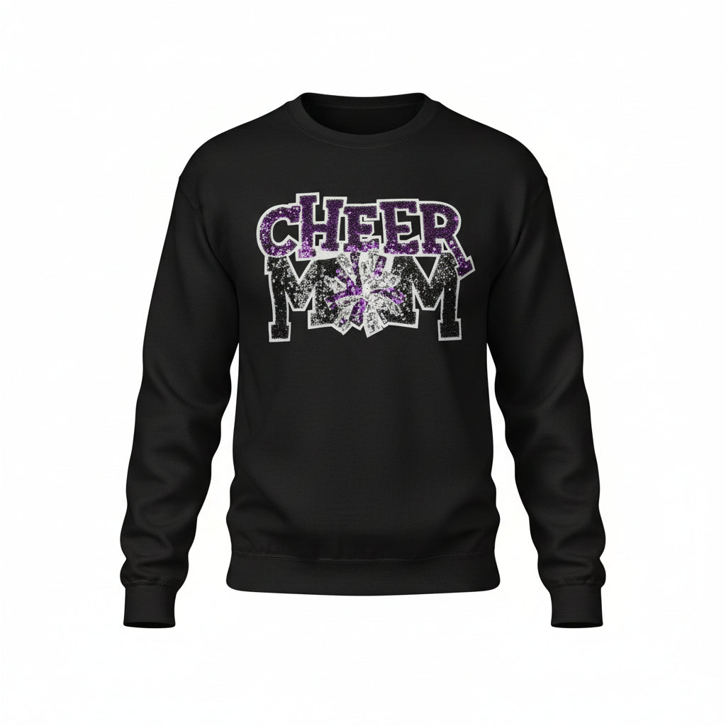Cheer Mom Glitter Varsity Sweatshirt – Game Day Spirit Wear