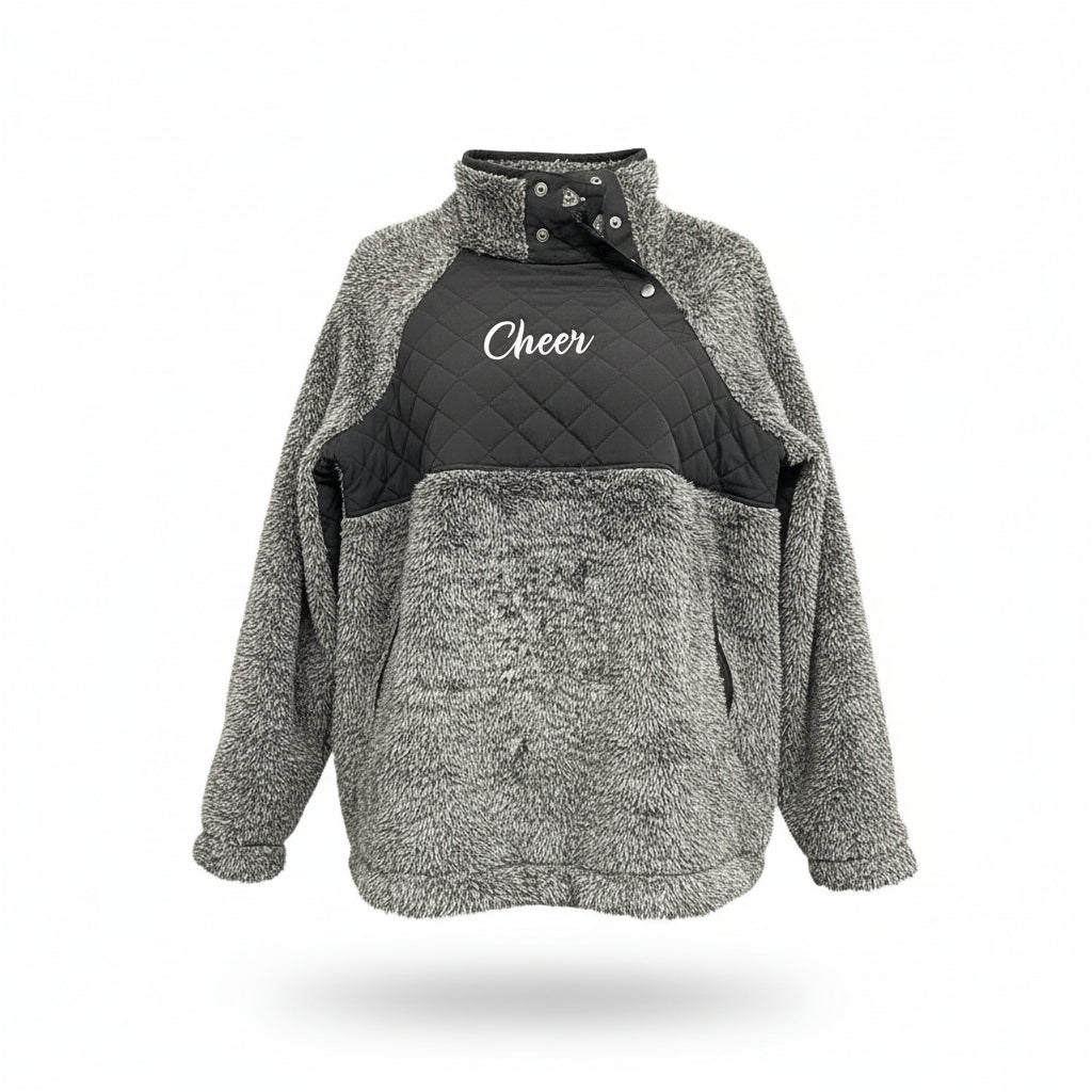 Sherpa Cheer Embroidered Button Fleece