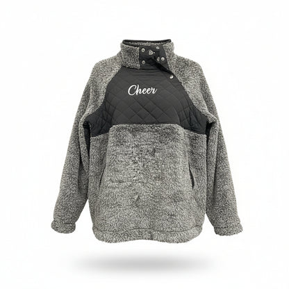 Sherpa Cheer Embroidered Button Fleece