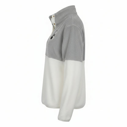 Two-Tone Cheer Embroidered Sherpa Button  Fleece