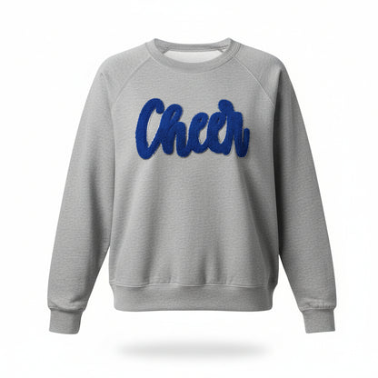 Cheer Chenille Patch Hoodie or Crew – Varsity Game Day Sweatshirt