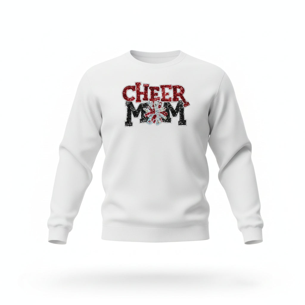 Cheer Mom Glitter Varsity Sweatshirt – Game Day Spirit Wear