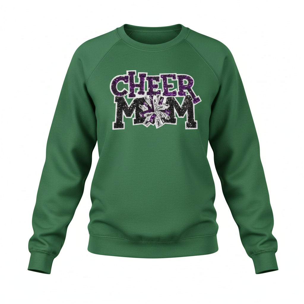 Cheer Mom Glitter Varsity Sweatshirt – Game Day Spirit Wear