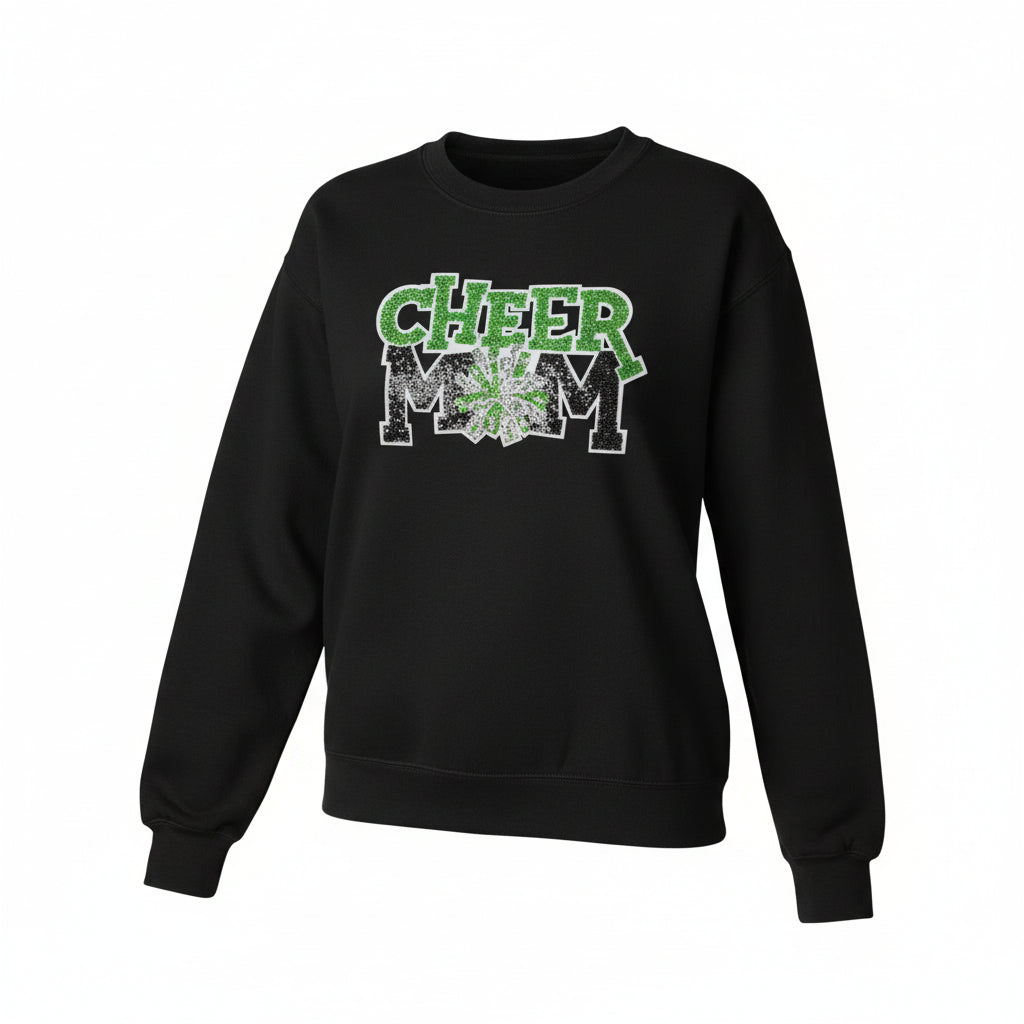 Cheer Mom Glitter Varsity Sweatshirt – Game Day Spirit Wear