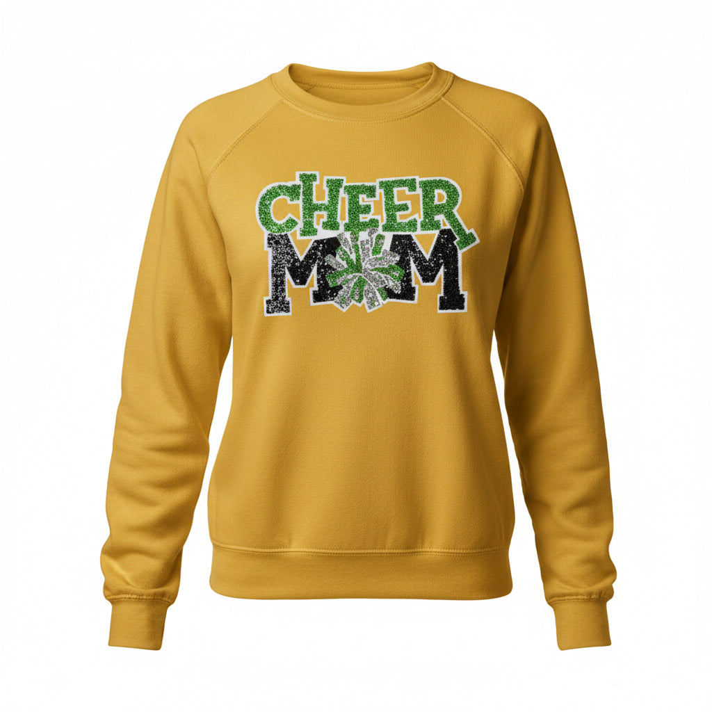 Cheer Mom Glitter Varsity Sweatshirt – Game Day Spirit Wear
