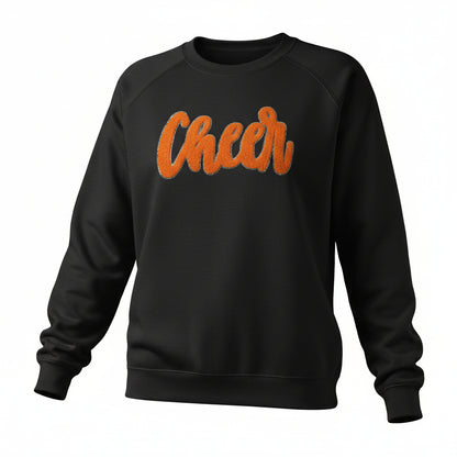 Cheer Chenille Patch Hoodie or Crew – Varsity Game Day Sweatshirt