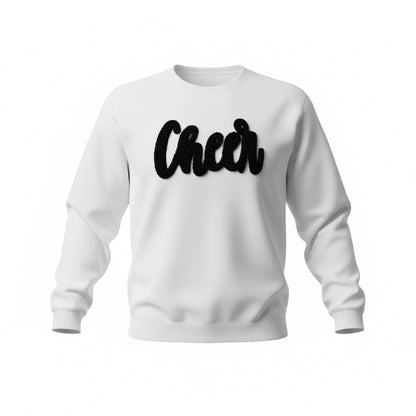Cheer Chenille Patch Hoodie or Crew – Varsity Game Day Sweatshirt