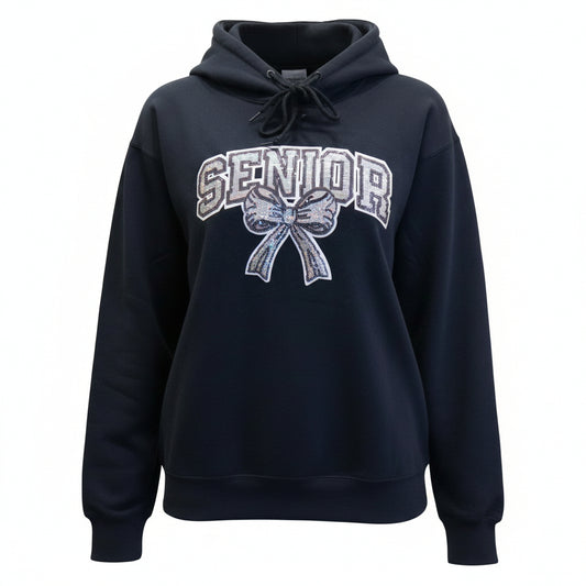 Senior Cheer Glitter Bow Hoodie