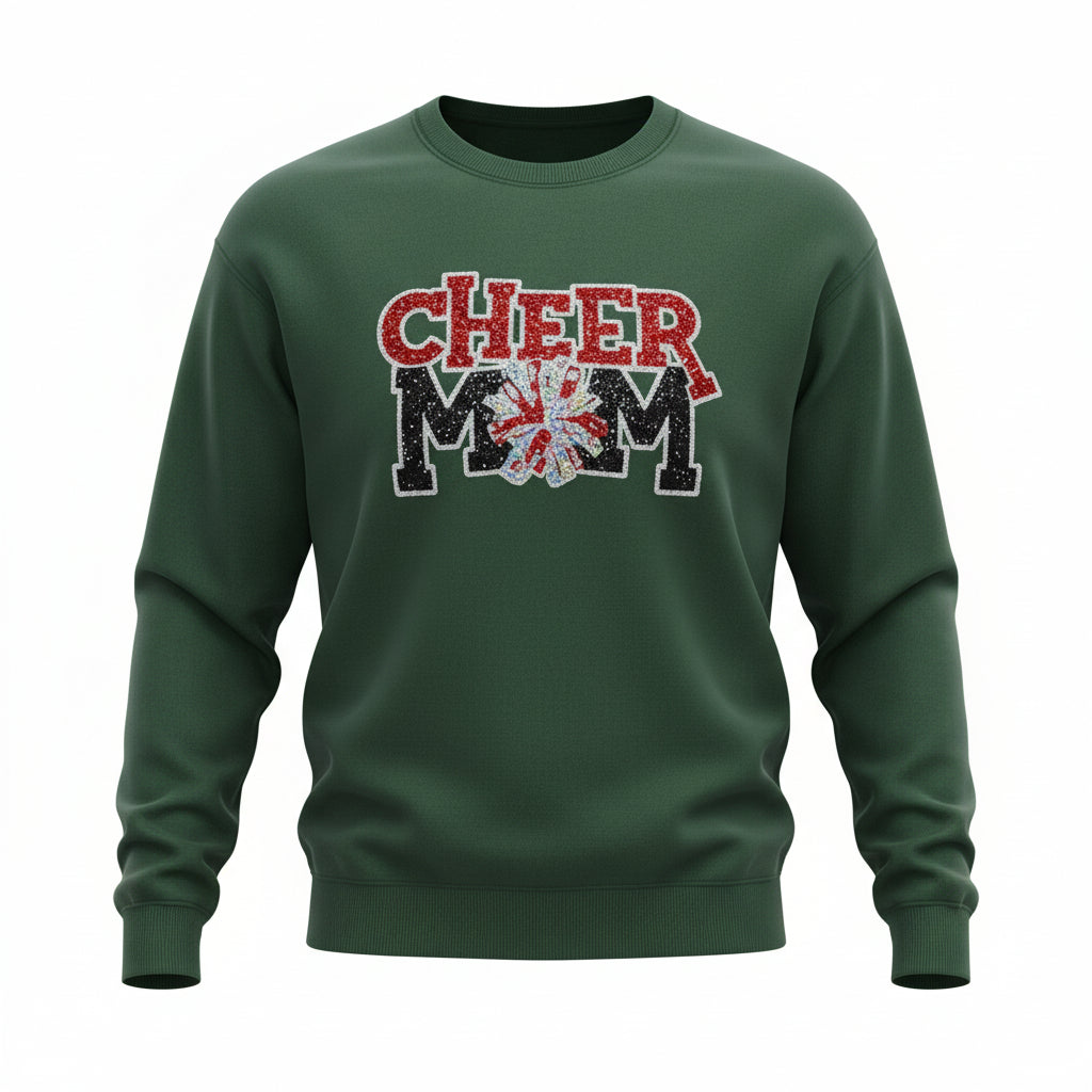 Cheer Mom Glitter Varsity Sweatshirt – Game Day Spirit Wear