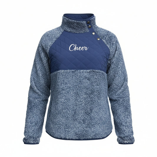 Sherpa Cheer Embroidered Button Fleece