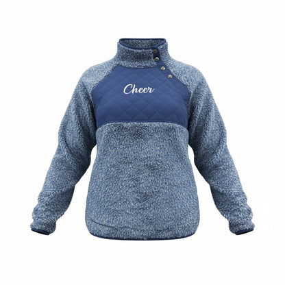 Sherpa Cheer Embroidered Button Fleece