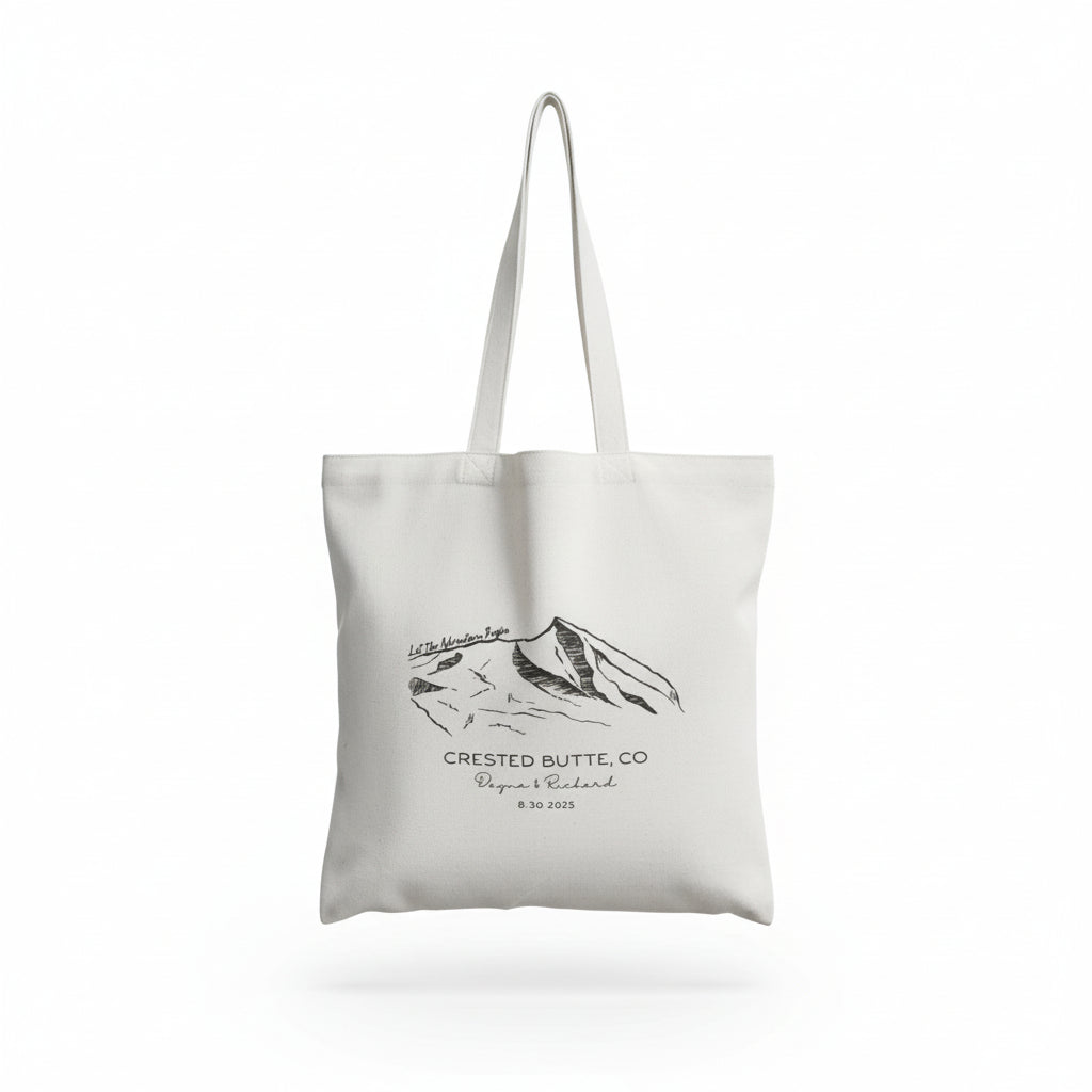 Personalized Wedding Destination Canvas Tote | Custom Bridal Welcome Bag