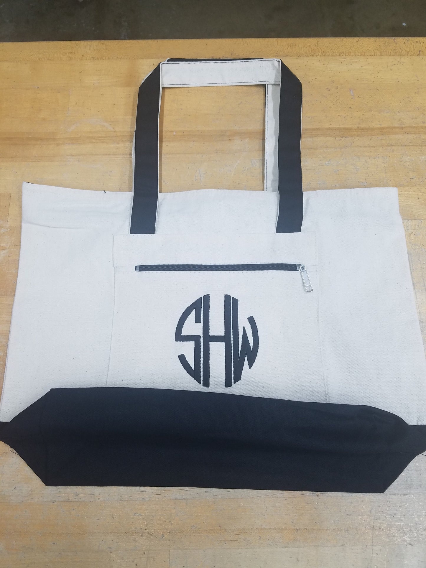 Personalized Canvas Tote Bag: Monogrammed Travel Beach Bag