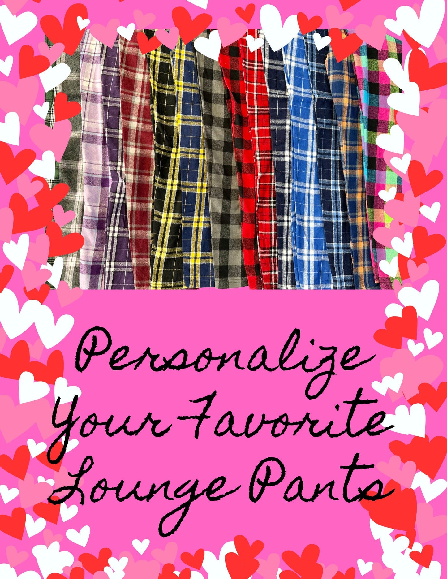 Personalized Plaid Flannel Pajama Pants: Custom Team Colors