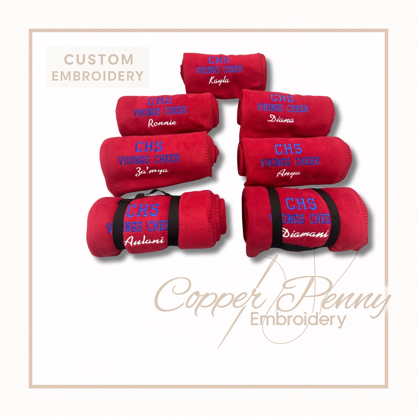 Custom Embroidered Fleece Blanket: Personalized Team Spirit Throw