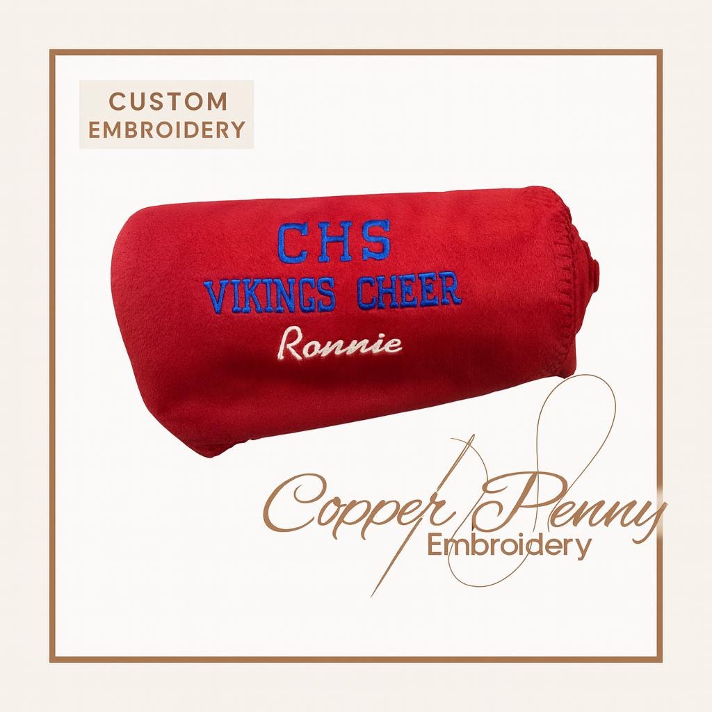 Custom Embroidered Fleece Blanket: Personalized Team Spirit Throw