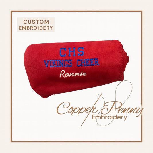 Custom Embroidered Fleece Blanket: Personalized Team Spirit Throw