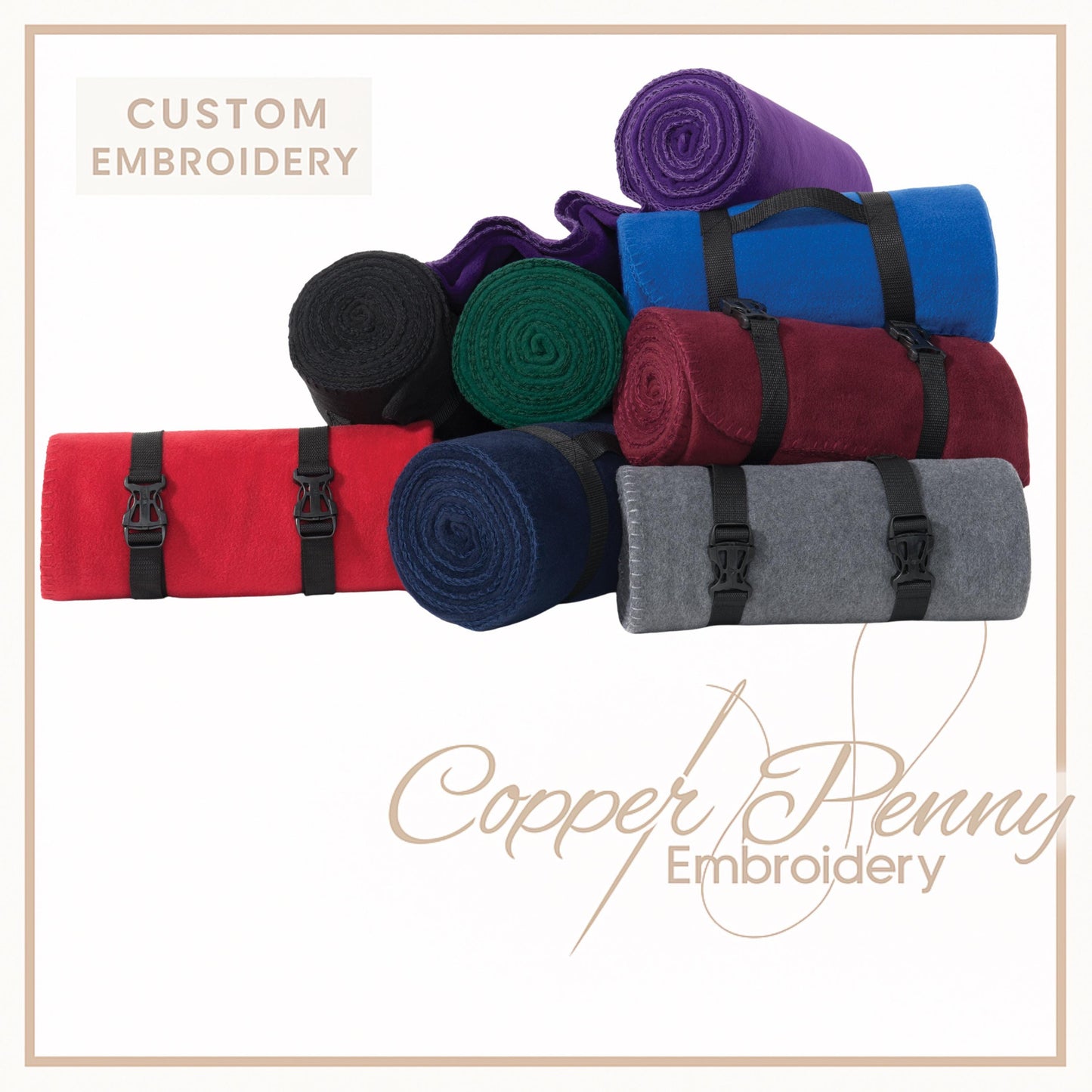Custom Embroidered Fleece Blanket: Personalized Team Spirit Throw