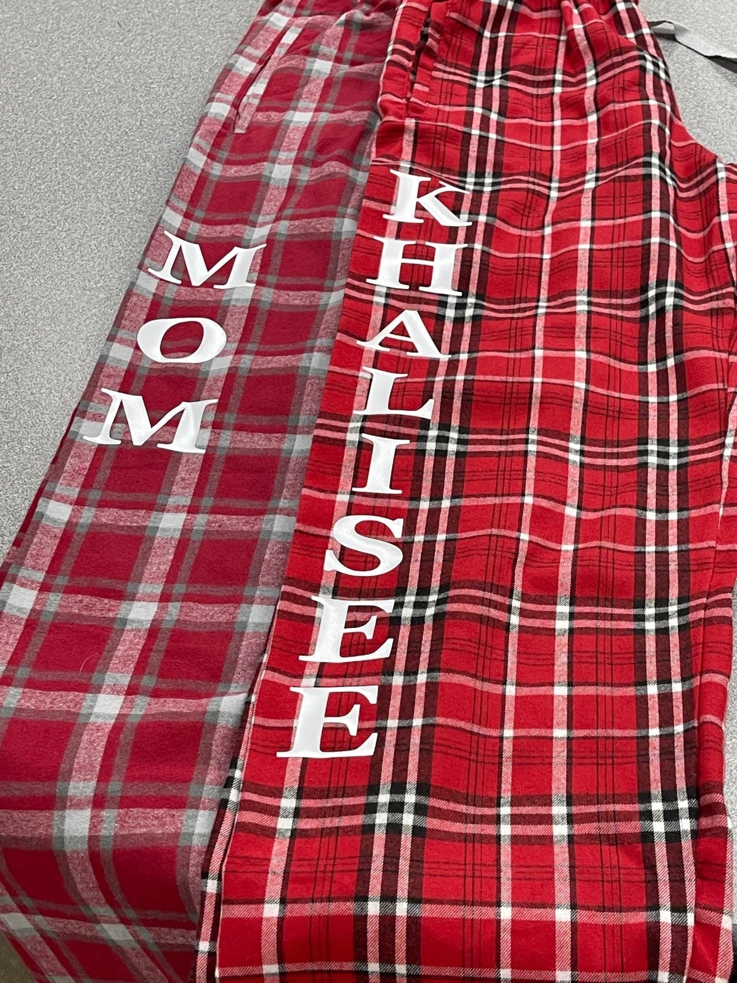 Personalized Plaid Flannel Pajama Pants: Custom Team Colors