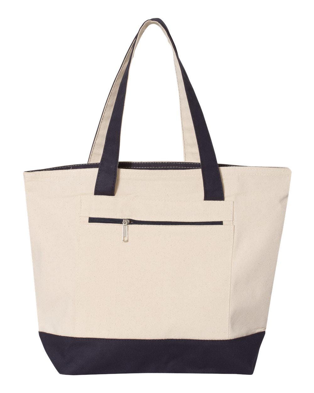 Personalized Canvas Tote Bag: Monogrammed Travel Beach Bag