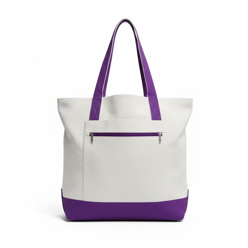 Personalized Canvas Tote Bag: Monogrammed Travel Beach Bag