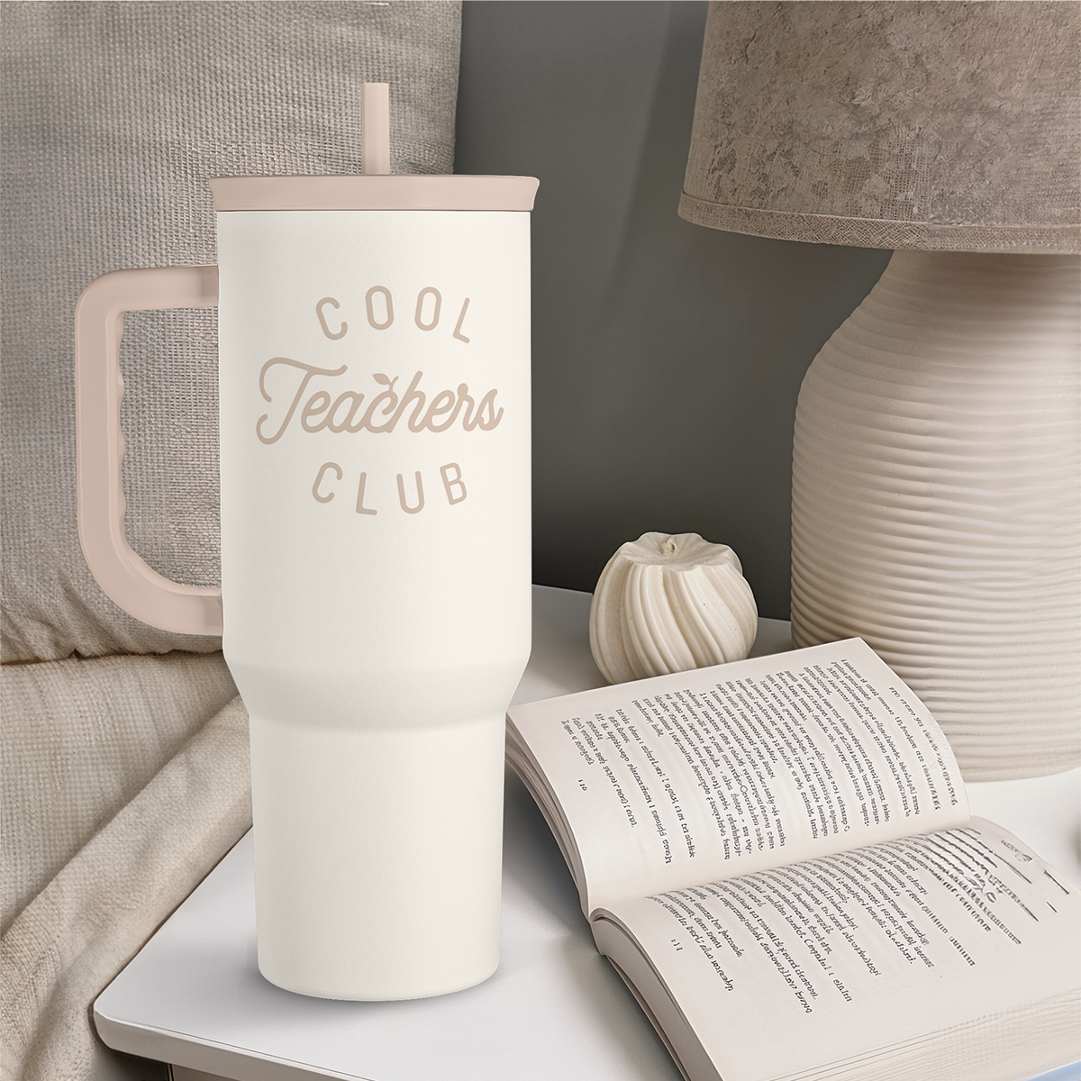 Teacher Appreciation Gift for Women - Stainless Steel Insulated Tumbler with Handle - Teachers Travel Coffee Mug Cup for Women Back to School Birthday Christmas, 40oz