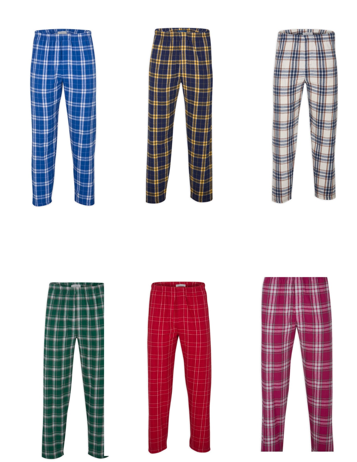 Flannel Plaid Lounge Pants Customized Sport Team Matching Color Wear Team or School Pride Cheer Spirit Screen Print Down Leg Customization